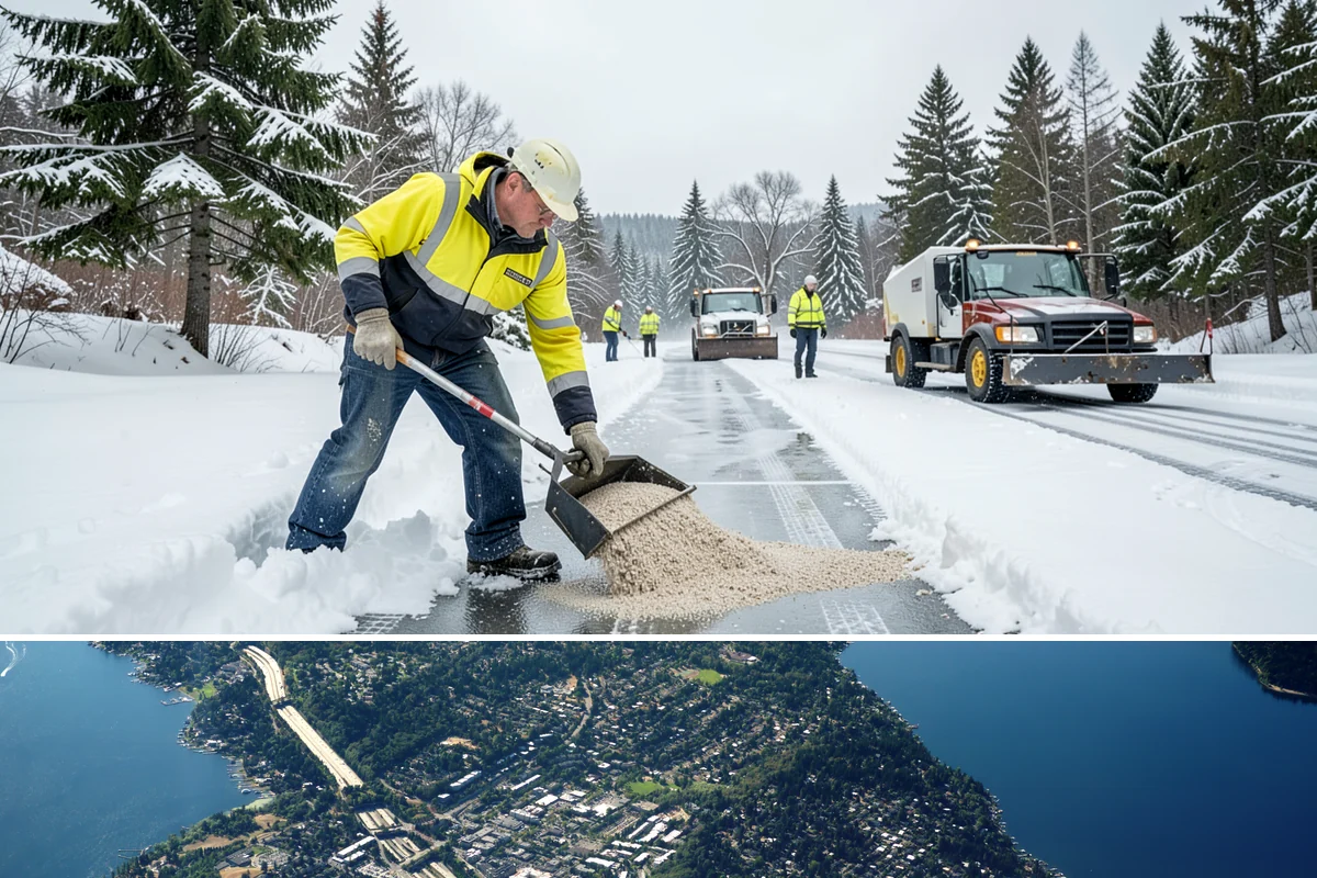 Grocery Store Sidewalk Clearing in Mercer Island, King County, WA - Grocery demand is highest from late November through February, when heavy daily traffic packs doorway snow into ice between...