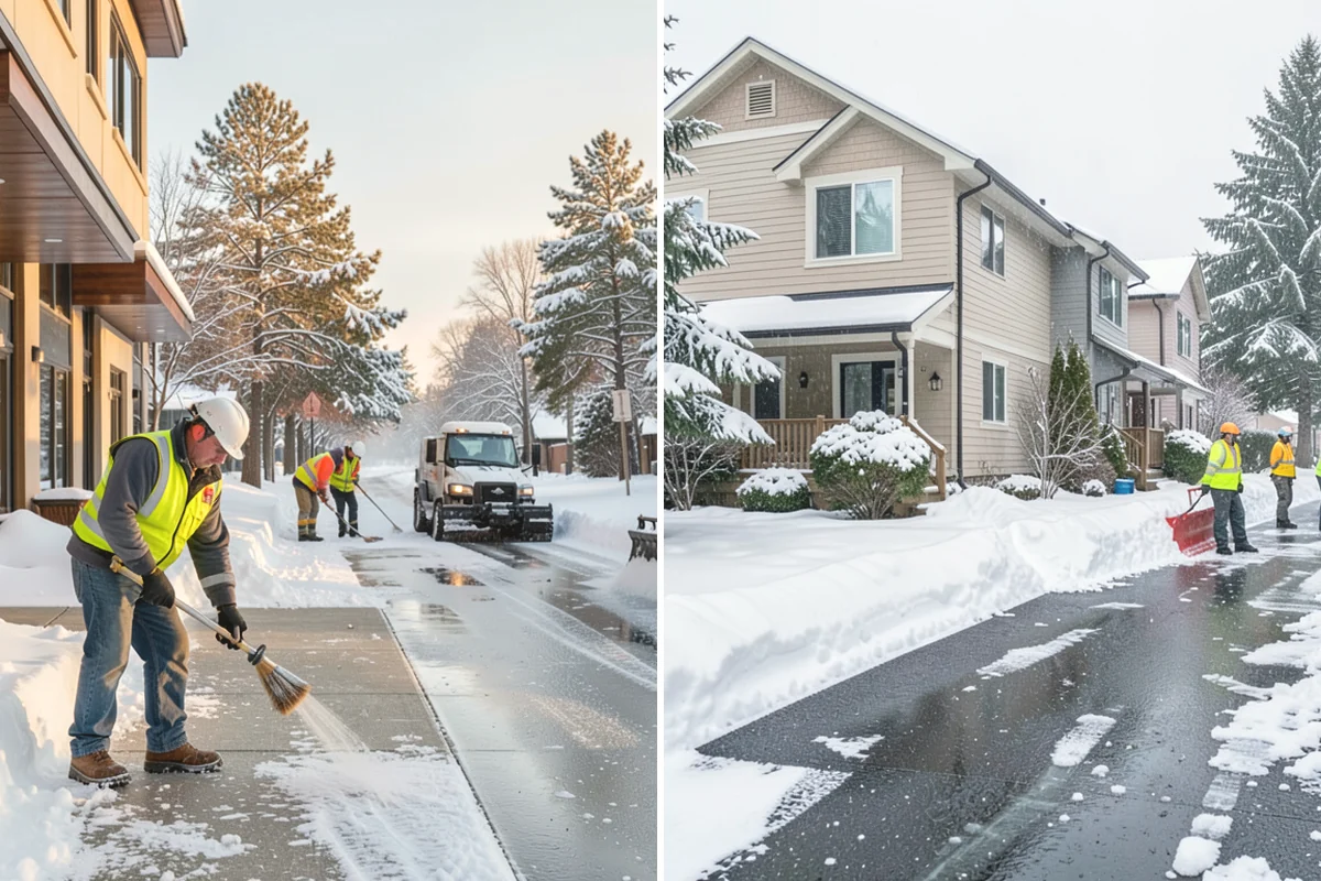 Grocery Store Sidewalk Clearing in Mill Creek, Snohomish County, WA - Clear the entrance vestibule and cart lanes before opening