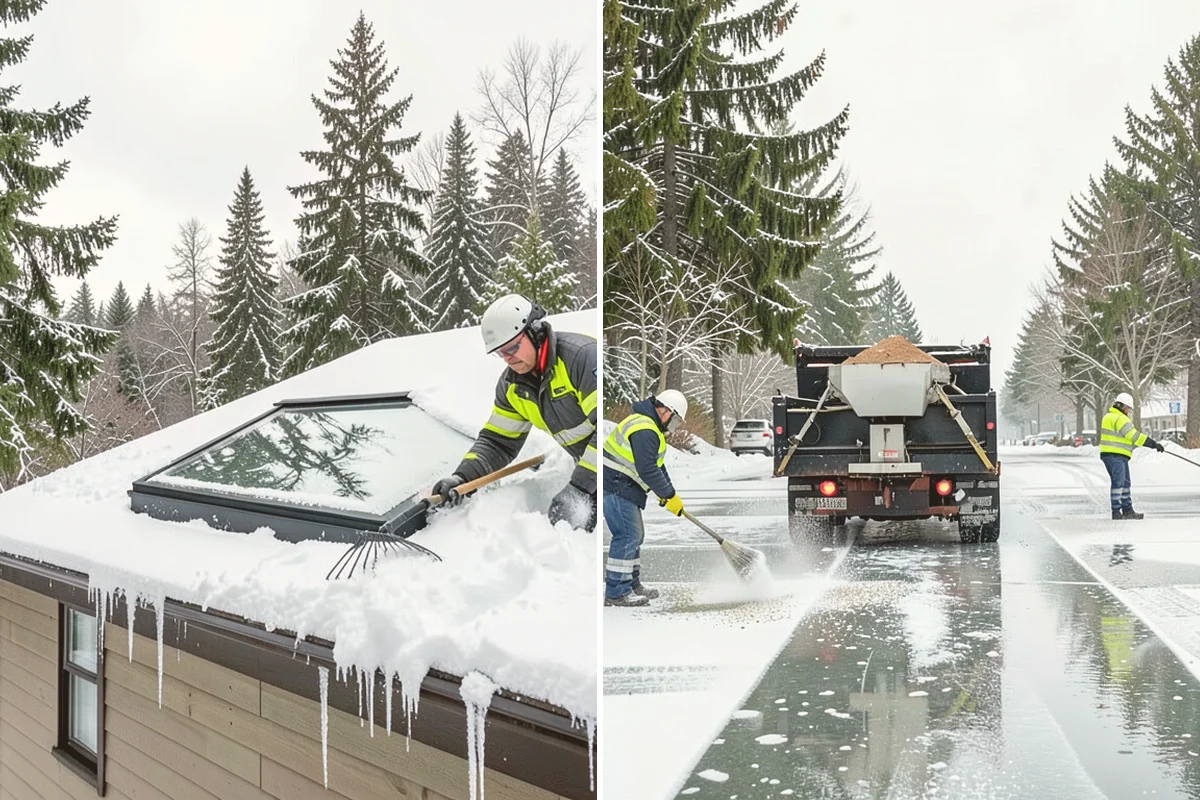 Grocery Store Sidewalk Clearing in Milton, King County, WA - Clear the entrance vestibule and cart lanes before opening
