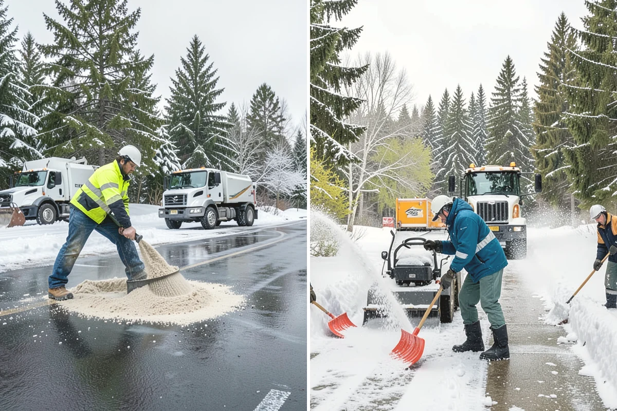 Grocery Store Sidewalk Clearing in Monroe, Snohomish County, WA - Clear the entrance vestibule and cart lanes before opening