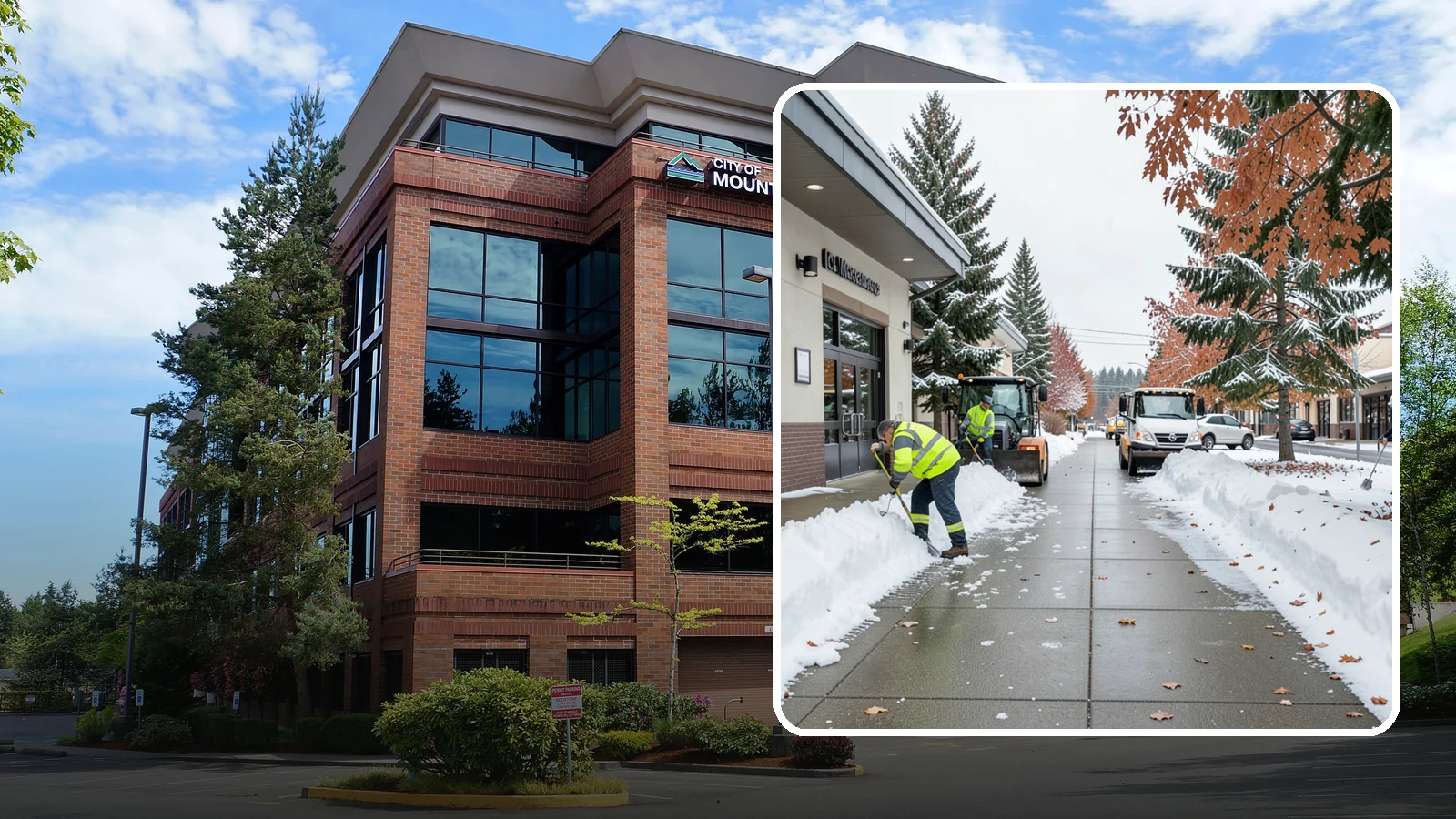 Grocery Store Sidewalk Clearing in Mountlake Terrace, Snohomish County, WA - High-volume entrance sidewalk clearing for Western Washington grocery stores, keeping vestibules and cart lanes safe for shoppers...