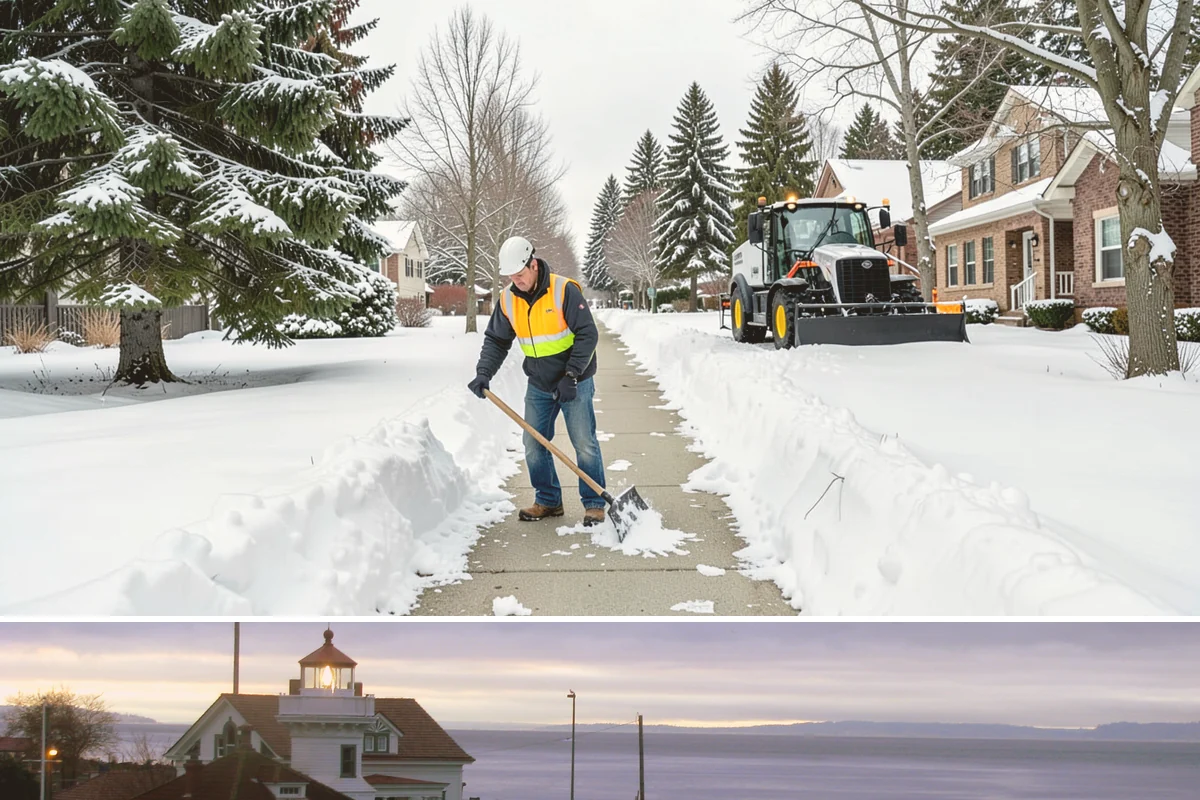 Grocery Store Sidewalk Clearing in Mukilteo, Snohomish County, WA - Grocery demand is highest from late November through February, when heavy daily traffic packs doorway snow into ice between...