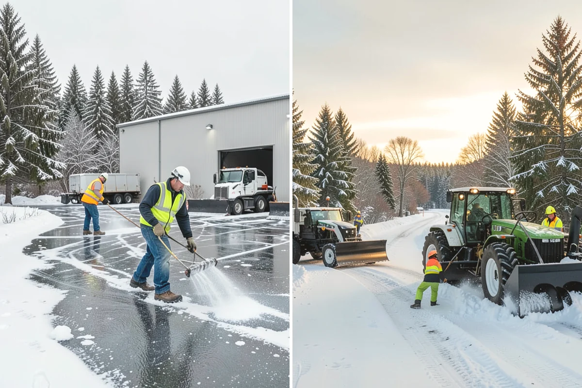 Grocery Store Sidewalk Clearing in North Bend, King County, WA - Clear the entrance vestibule and cart lanes before opening