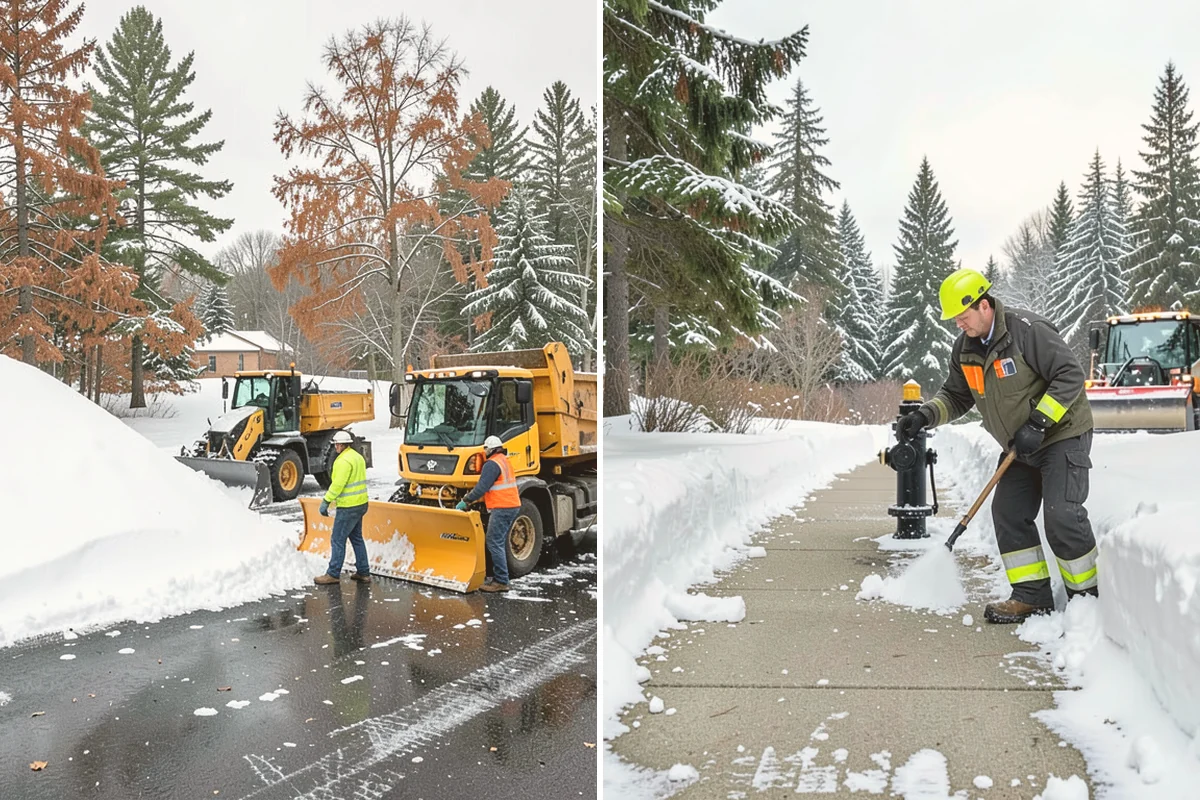Grocery Store Sidewalk Clearing in Sammamish, King County, WA - Clear the entrance vestibule and cart lanes before opening