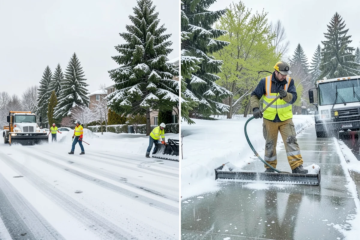 Grocery Store Sidewalk Clearing in SeaTac, King County, WA - Clear the entrance vestibule and cart lanes before opening