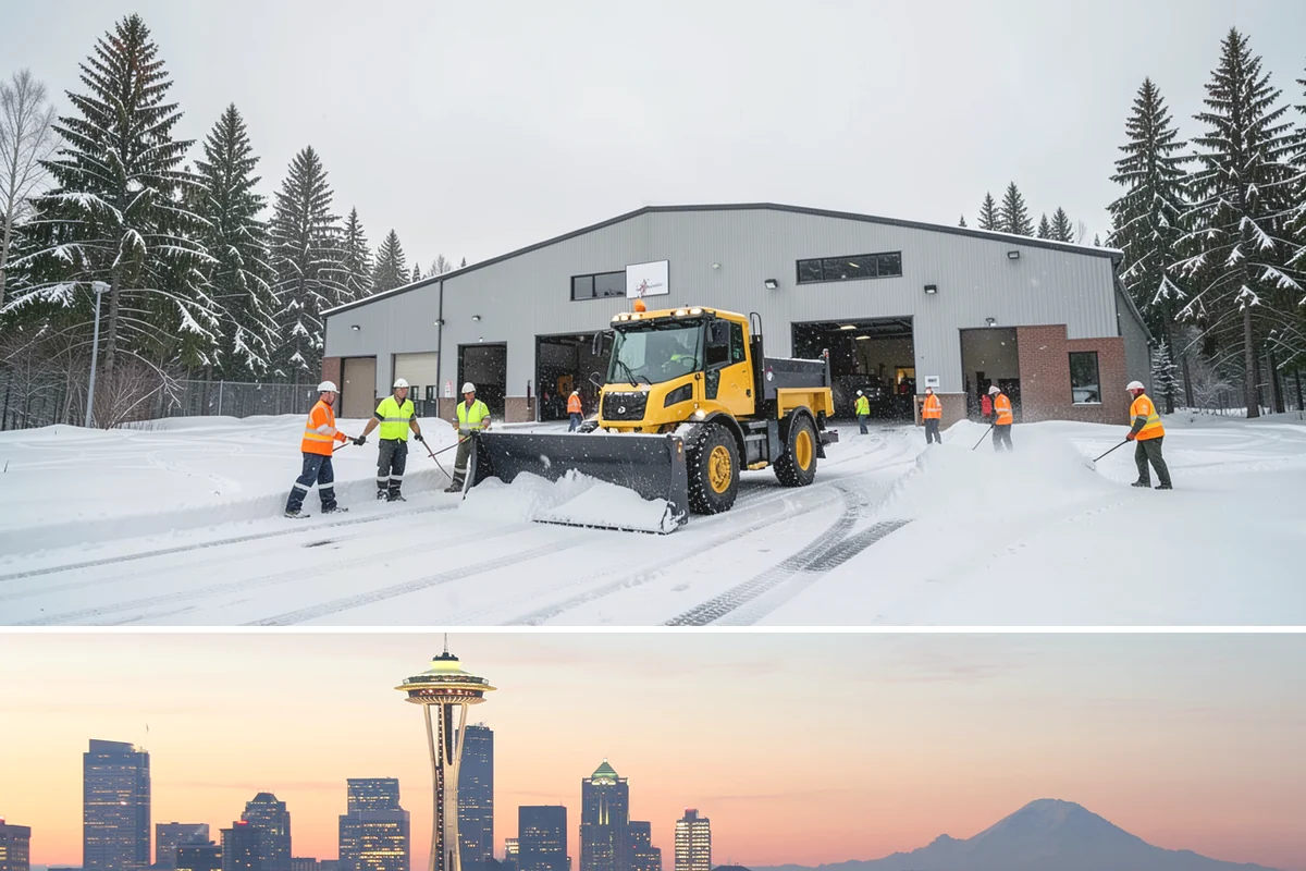 Grocery Store Sidewalk Clearing in Seattle, King County, WA - Grocery demand is highest from late November through February, when heavy daily traffic packs doorway snow into ice between...