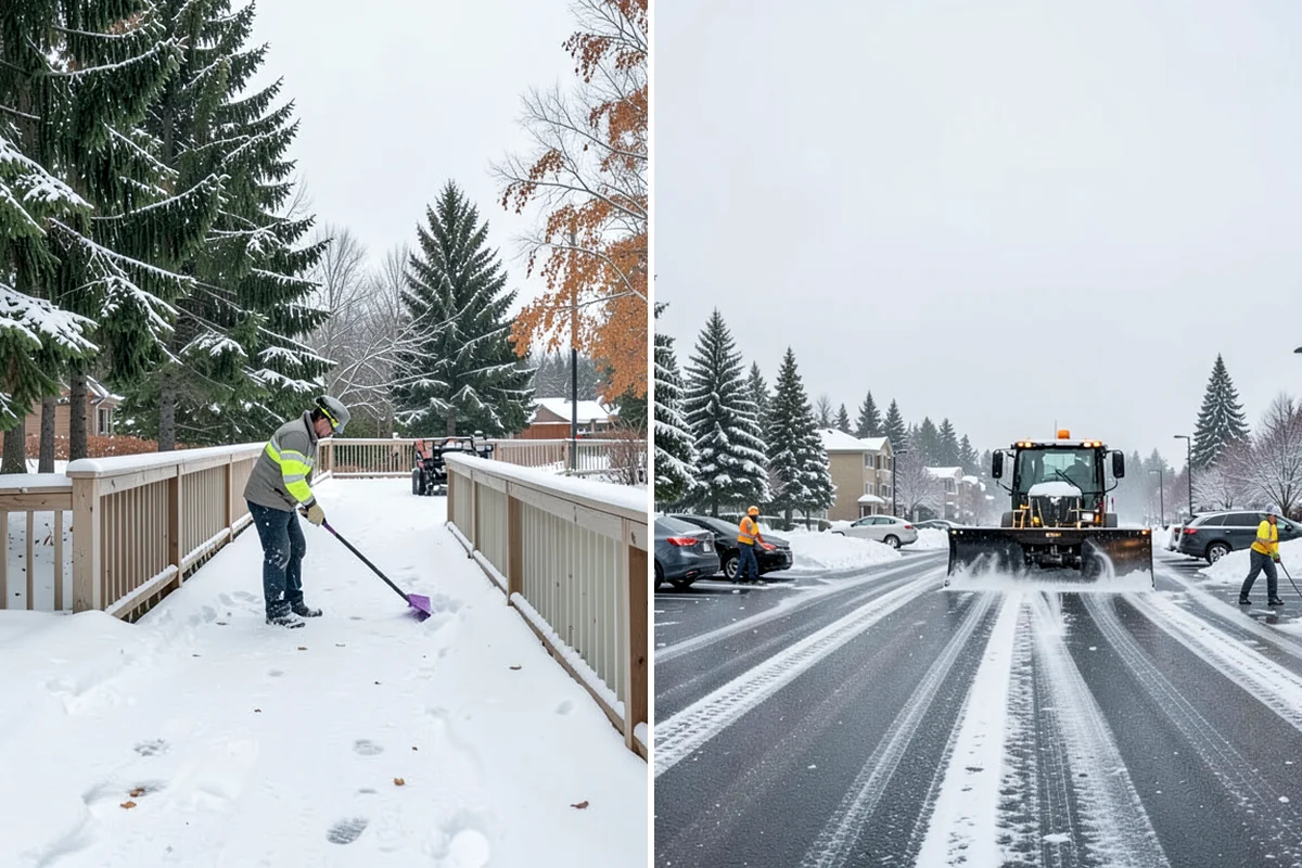 Grocery Store Sidewalk Clearing in Sedro-Woolley, Skagit County, WA - Clear the entrance vestibule and cart lanes before opening