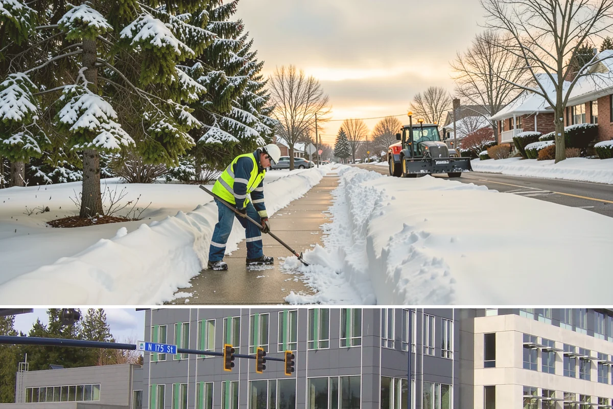 Grocery Store Sidewalk Clearing in Shoreline, King County, WA - Grocery demand is highest from late November through February, when heavy daily traffic packs doorway snow into ice between...