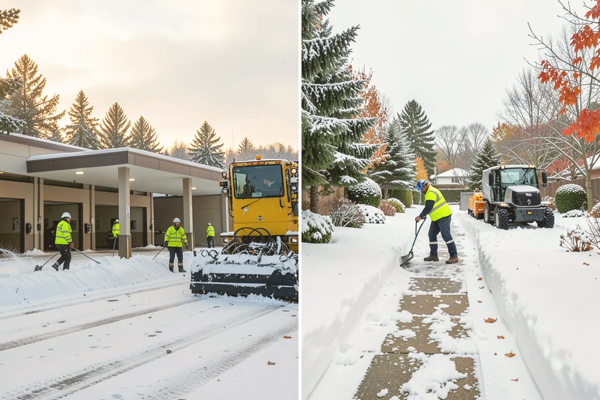 Grocery Store Sidewalk Clearing in Stanwood, Snohomish County, WA - Clear the entrance vestibule and cart lanes before opening