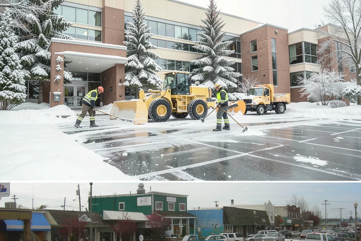 Grocery Store Sidewalk Clearing in Stanwood, Snohomish County, WA - Grocery demand is highest from late November through February, when heavy daily traffic packs doorway snow into ice between...