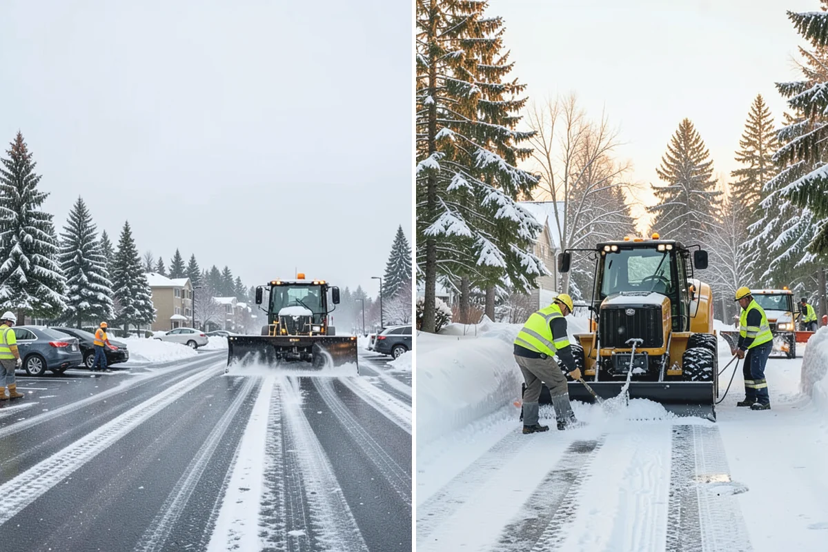 Grocery Store Sidewalk Clearing in Sumner, Pierce County, WA - Clear the entrance vestibule and cart lanes before opening