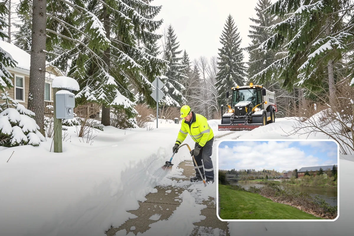 Grocery Store Sidewalk Clearing in Tukwila, King County, WA - Vestibule and cart lanes cleared for heavy shopper volume