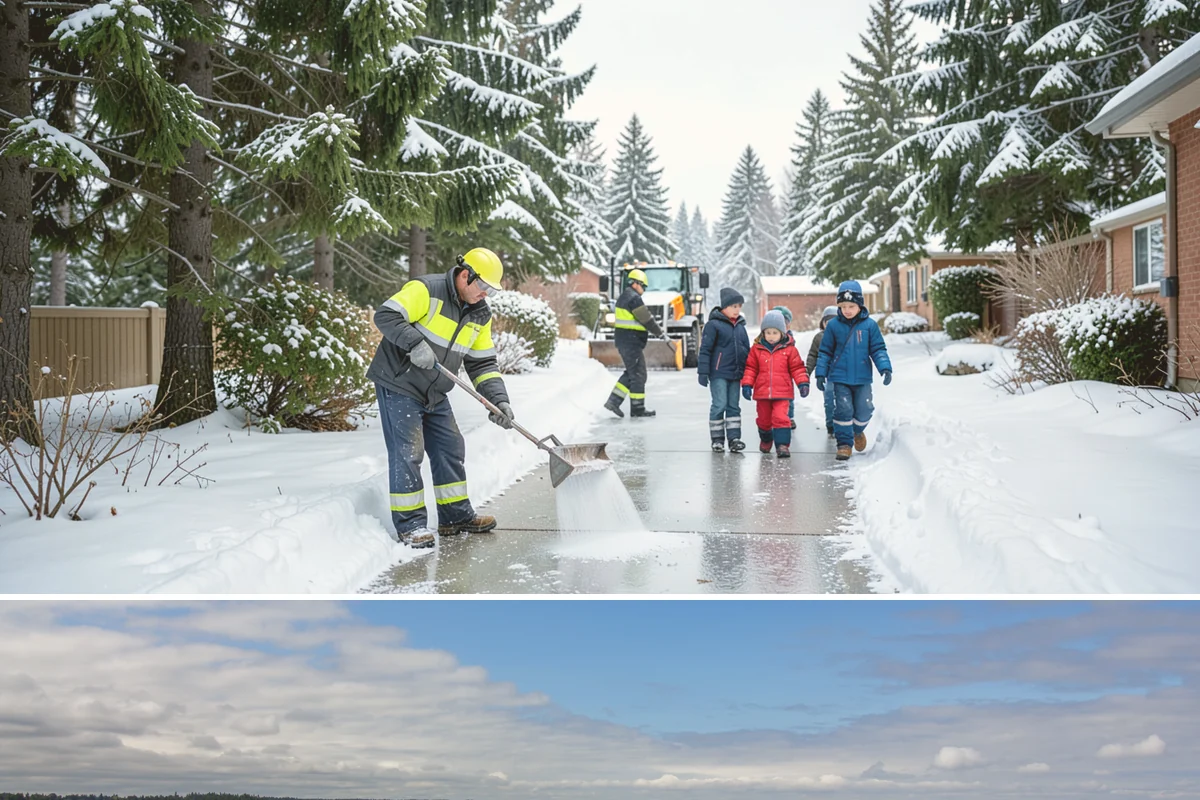 Grocery Store Sidewalk Clearing in University Place, Pierce County, WA - Grocery demand is highest from late November through February, when heavy daily traffic packs doorway snow into ice between...