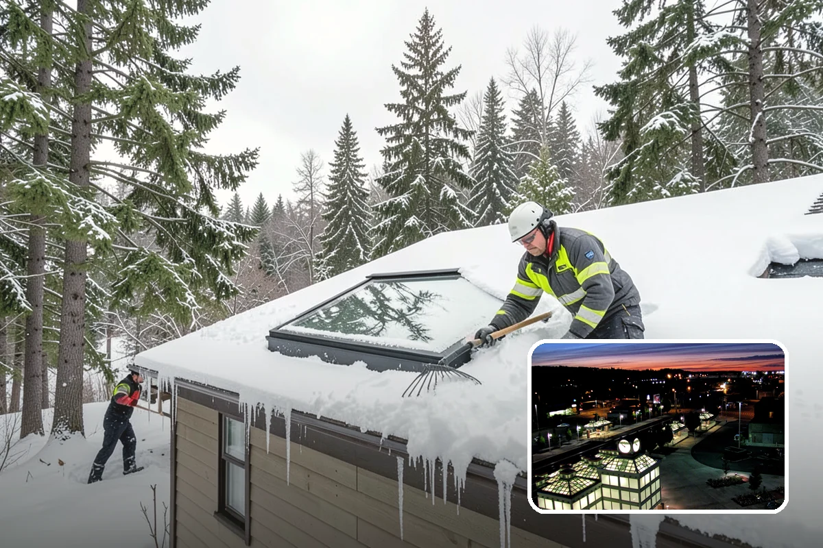 Grocery Store Snow Plowing in Auburn, King County, WA - Customer lot and cart corrals cleared through store hours