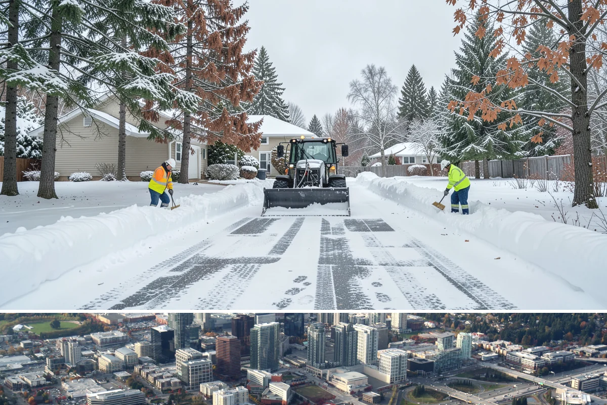 Grocery Store Snow Plowing in Bellevue, King County, WA - Line up service before winter so your store stays open through every pre-storm rush.