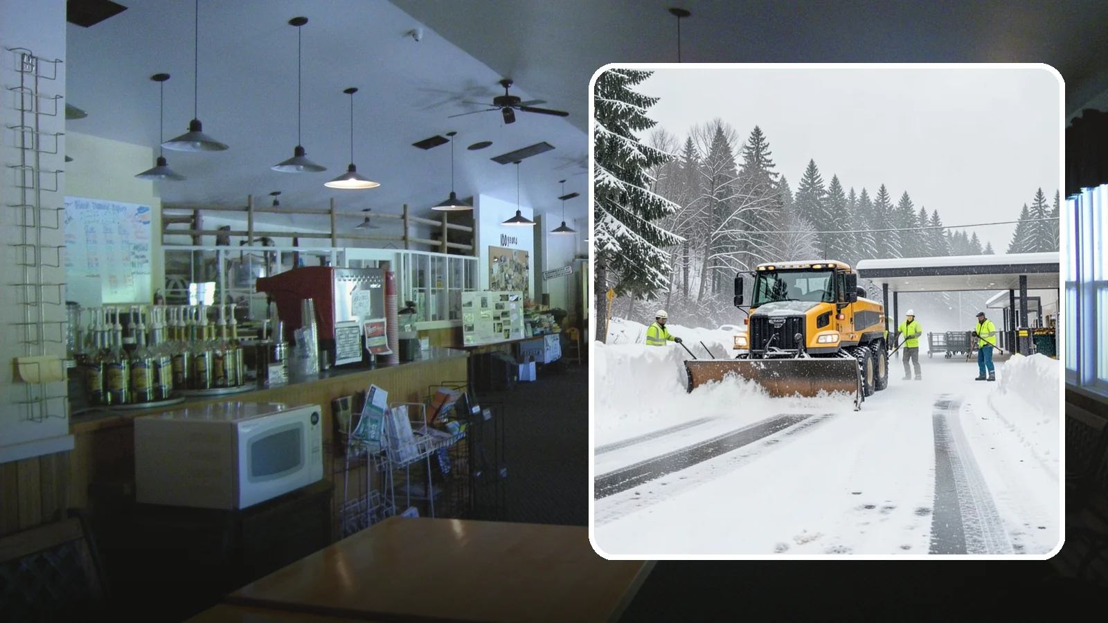 Grocery Store Snow Plowing in Black Diamond, King County, WA - We plow grocery lots, cart corrals, and entrances around store hours so shoppers reach the doors with carts in hand.