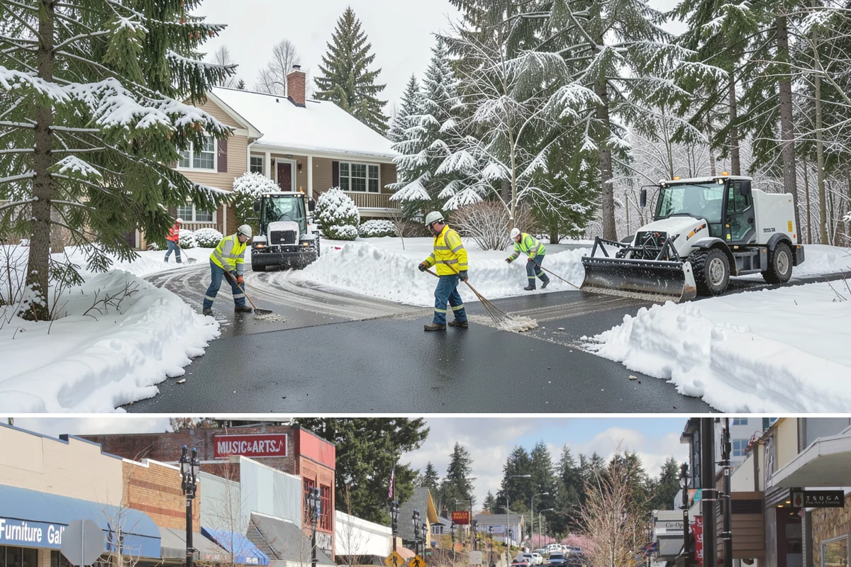 Grocery Store Snow Plowing in Bothell, King County, WA - Line up service before winter so your store stays open through every pre-storm rush.