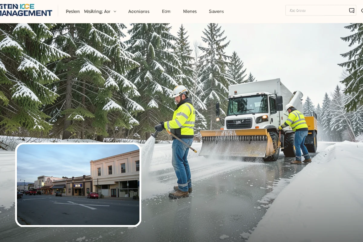 Grocery Store Snow Plowing in Burlington, Skagit County, WA - Customer lot and cart corrals cleared through store hours