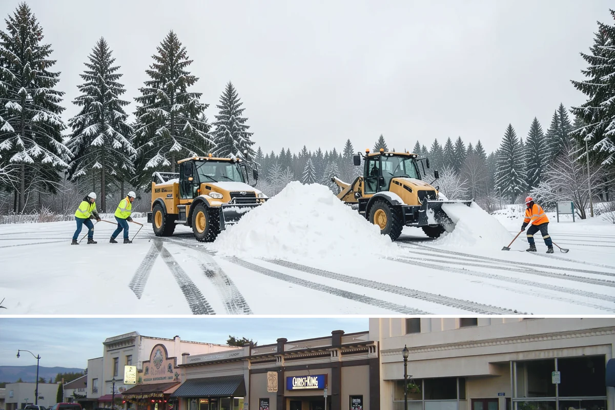 Grocery Store Snow Plowing in Burlington, Skagit County, WA - Line up service before winter so your store stays open through every pre-storm rush.