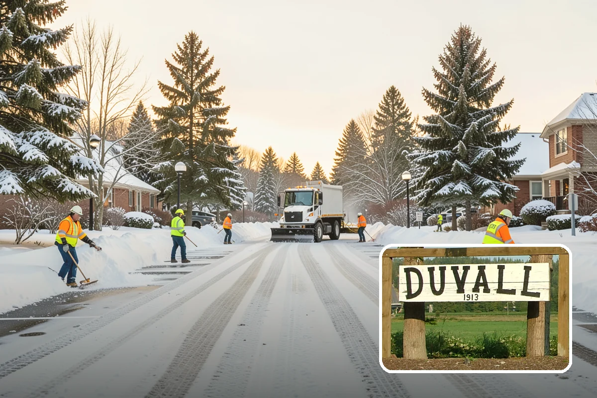 Grocery Store Snow Plowing in Duvall, King County, WA - Customer lot and cart corrals cleared through store hours
