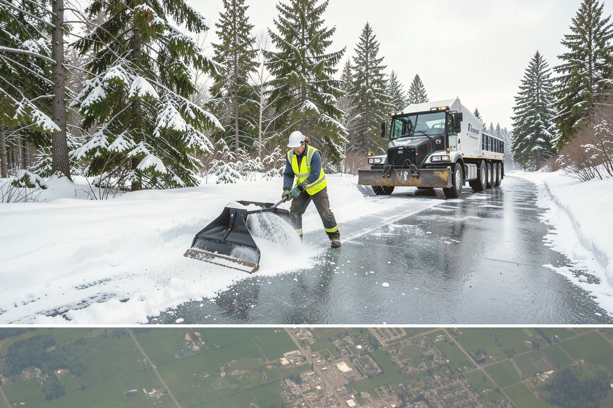 Grocery Store Snow Plowing in Enumclaw, King County, WA - Line up service before winter so your store stays open through every pre-storm rush.