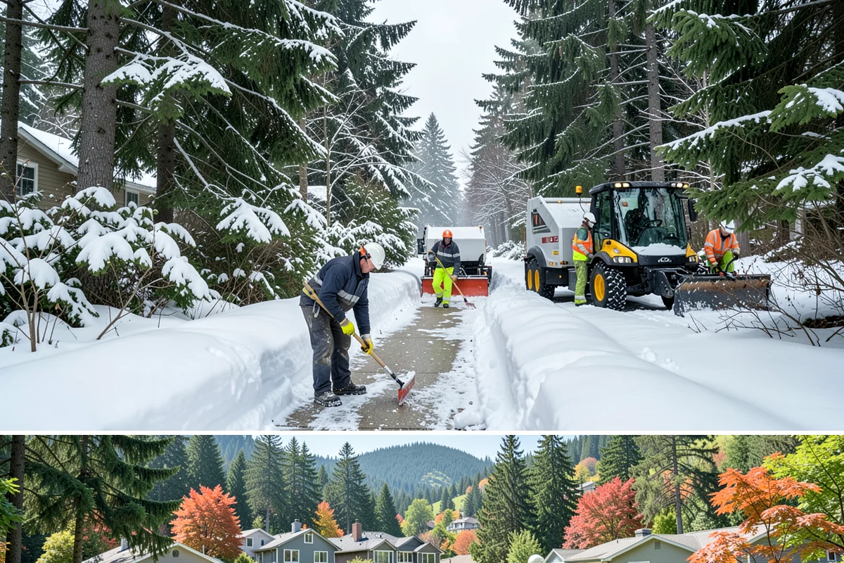 Grocery Store Snow Plowing in Fircrest, Pierce County, WA - Line up service before winter so your store stays open through every pre-storm rush.