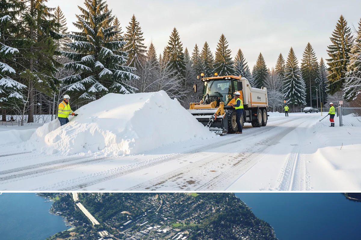 Grocery Store Snow Plowing in Mercer Island, King County, WA - Line up service before winter so your store stays open through every pre-storm rush.