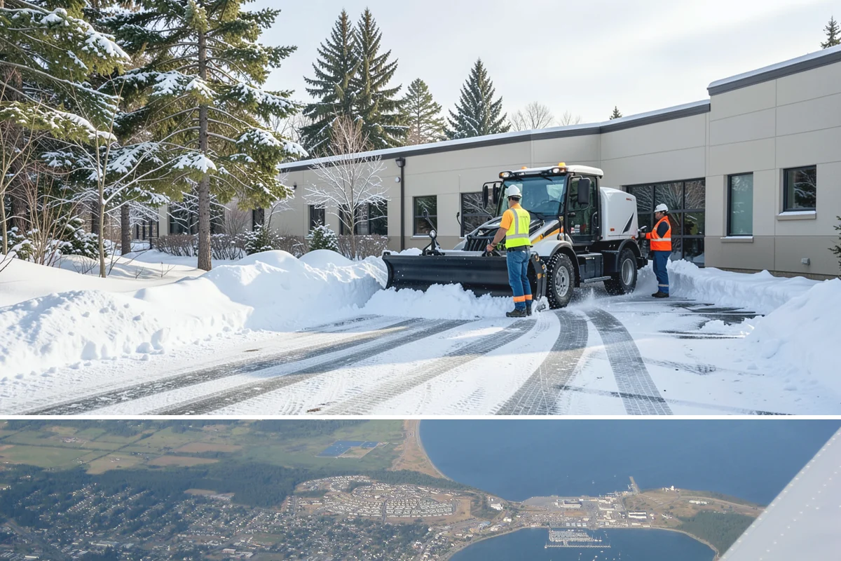 Grocery Store Snow Plowing in Oak Harbor, Island County, WA - Line up service before winter so your store stays open through every pre-storm rush.
