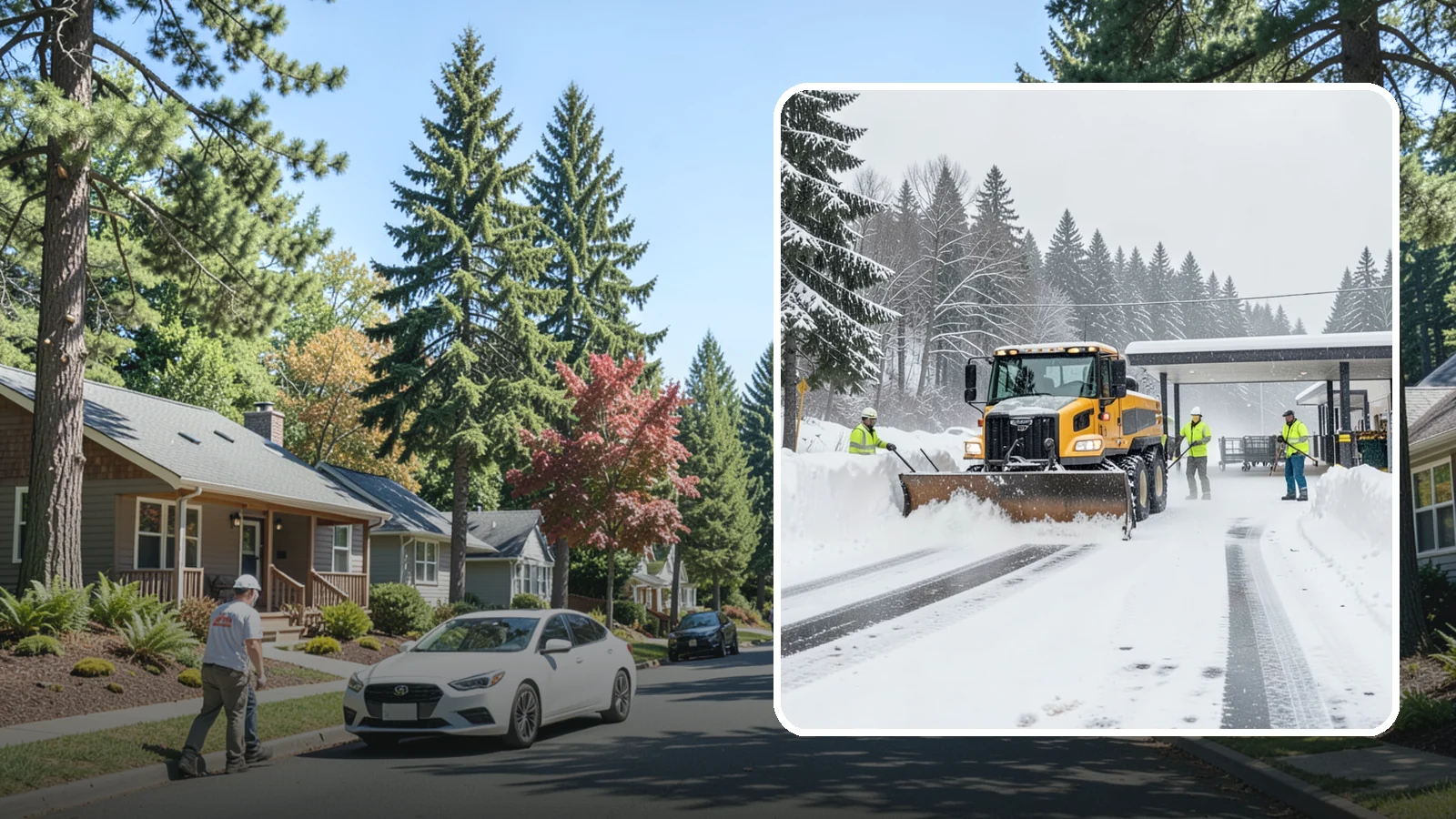 Grocery Store Snow Plowing in Orting, Pierce County, WA - We plow grocery lots, cart corrals, and entrances around store hours so shoppers reach the doors with carts in hand.