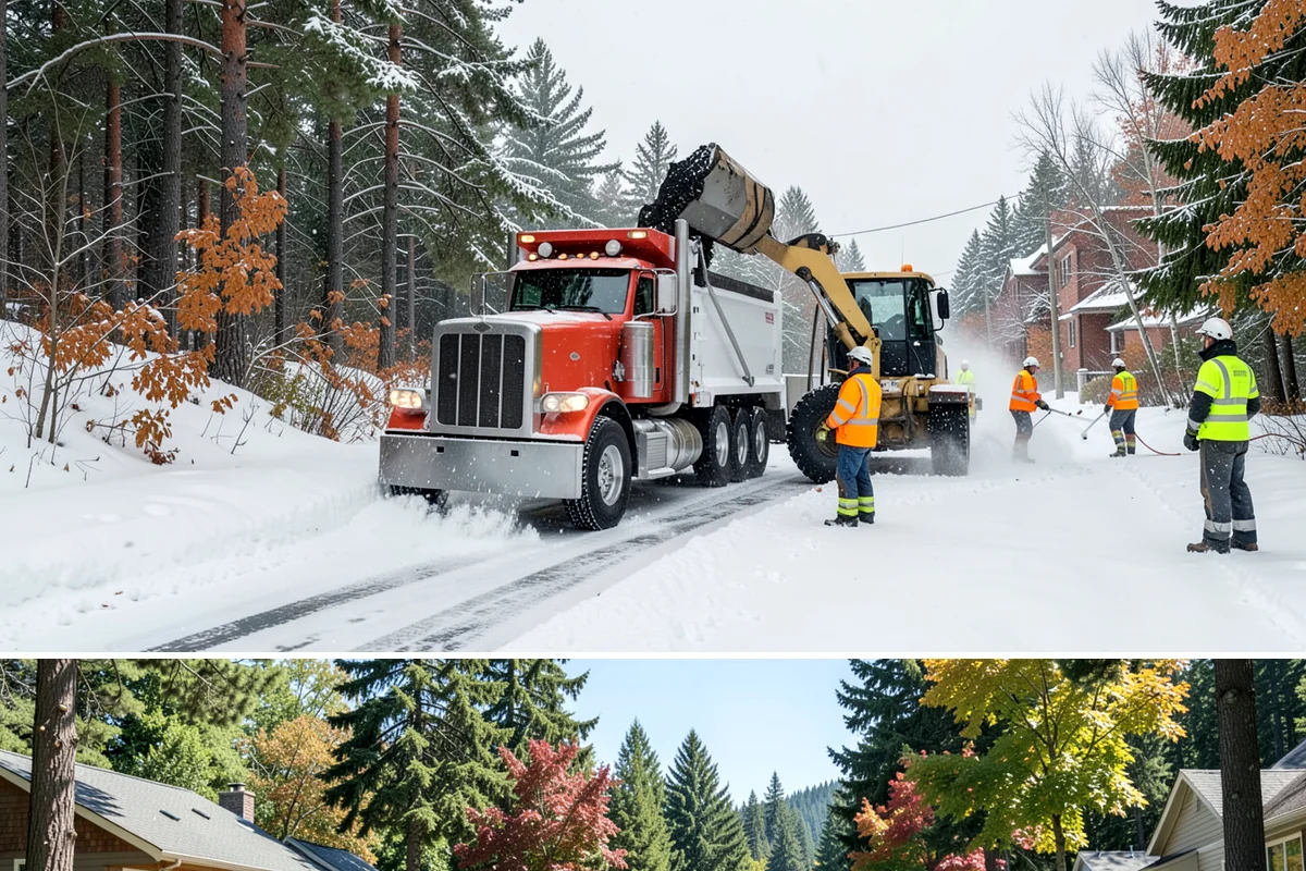 Grocery Store Snow Plowing in Orting, Pierce County, WA - Line up service before winter so your store stays open through every pre-storm rush.