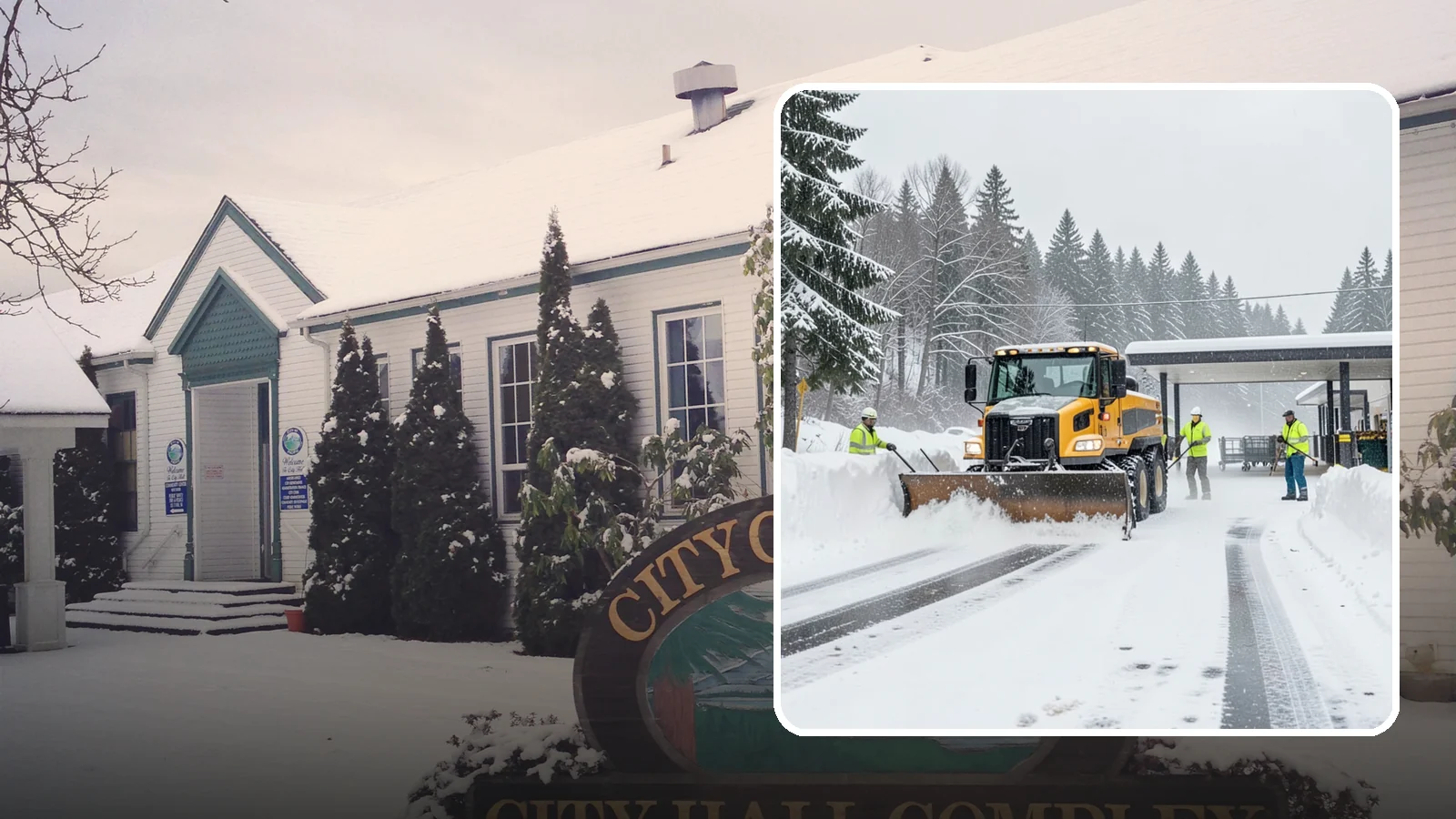 Grocery Store Snow Plowing in Pacific, King County, WA - We plow grocery lots, cart corrals, and entrances around store hours so shoppers reach the doors with carts in hand.