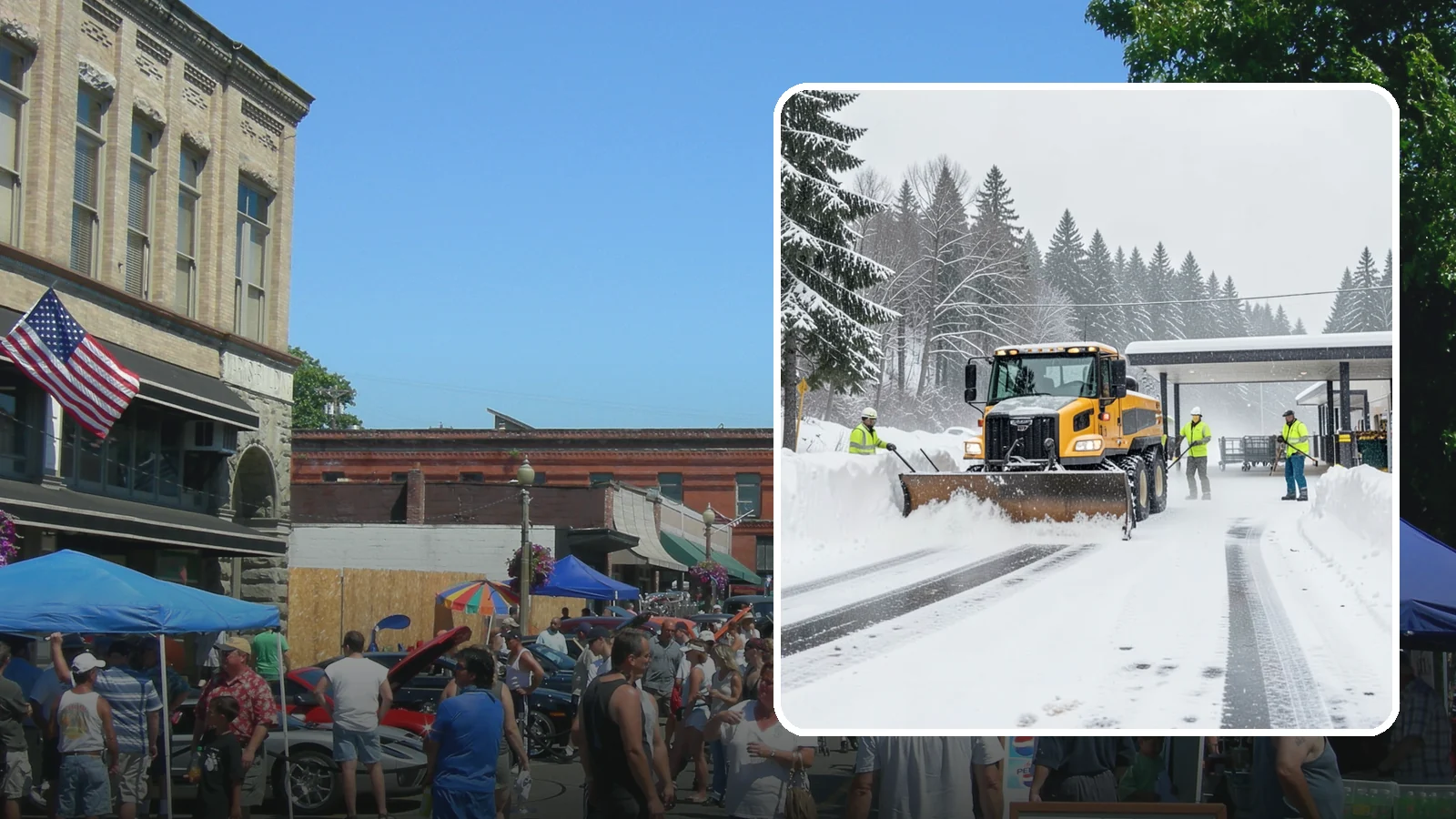 Grocery Store Snow Plowing in Snohomish, Snohomish County, WA - We plow grocery lots, cart corrals, and entrances around store hours so shoppers reach the doors with carts in hand.