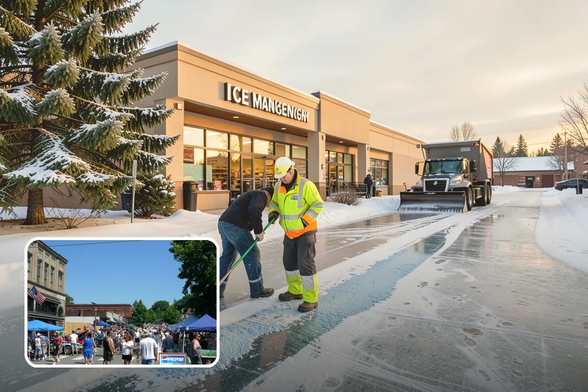 Grocery Store Snow Plowing in Snohomish, Snohomish County, WA - Customer lot and cart corrals cleared through store hours