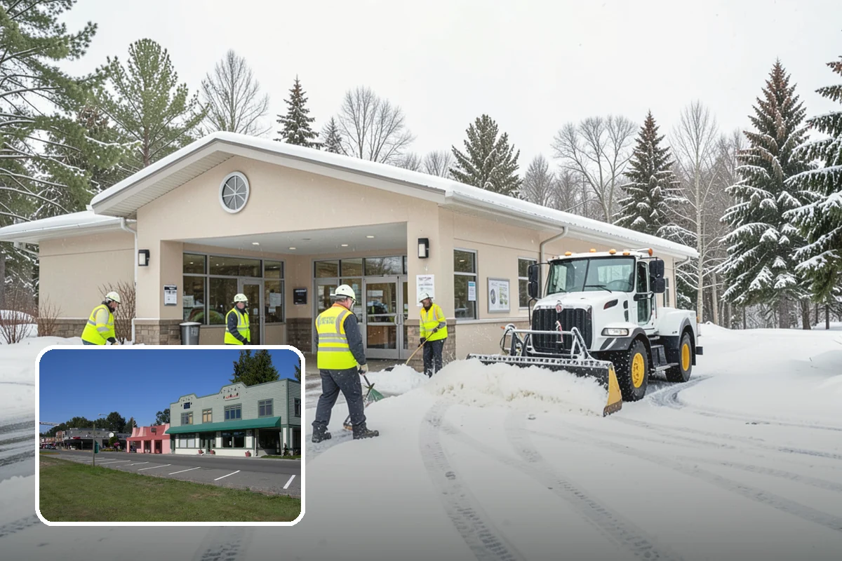 Grocery Store Snow Plowing in Snoqualmie, King County, WA - Customer lot and cart corrals cleared through store hours