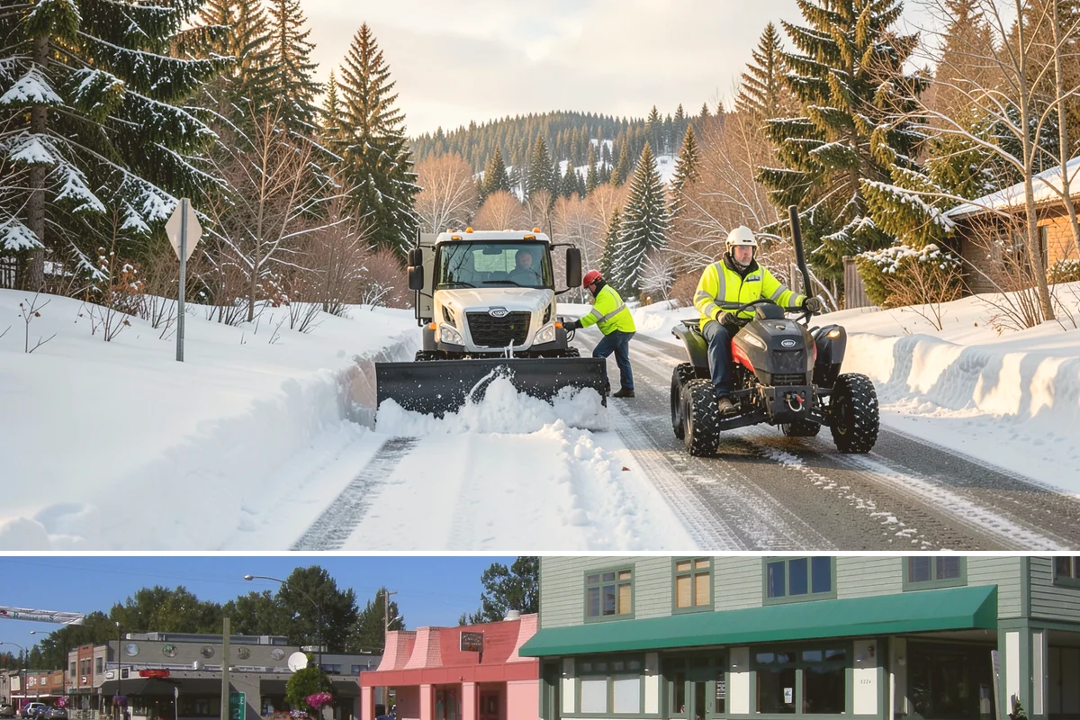 Grocery Store Snow Plowing in Snoqualmie, King County, WA - Line up service before winter so your store stays open through every pre-storm rush.