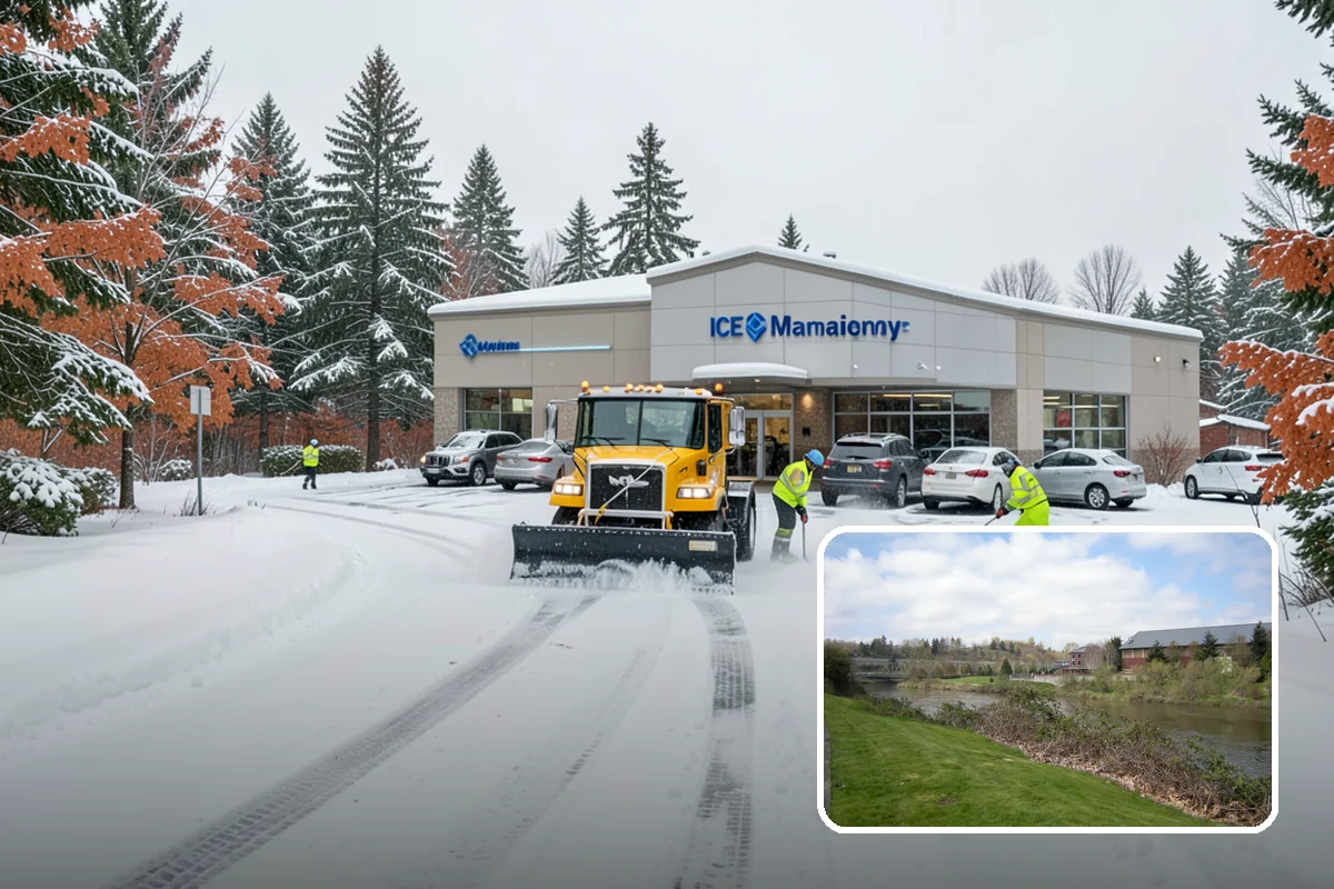 Grocery Store Snow Plowing in Tukwila, King County, WA - Customer lot and cart corrals cleared through store hours