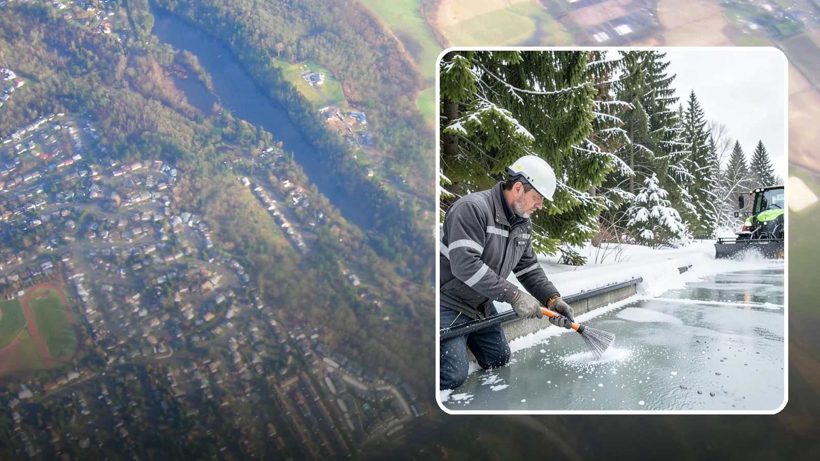 Gutter Heat Cable Installation in Algona, King County, WA - We install heat cable in gutters and downspouts to keep meltwater flowing through freezing weather.