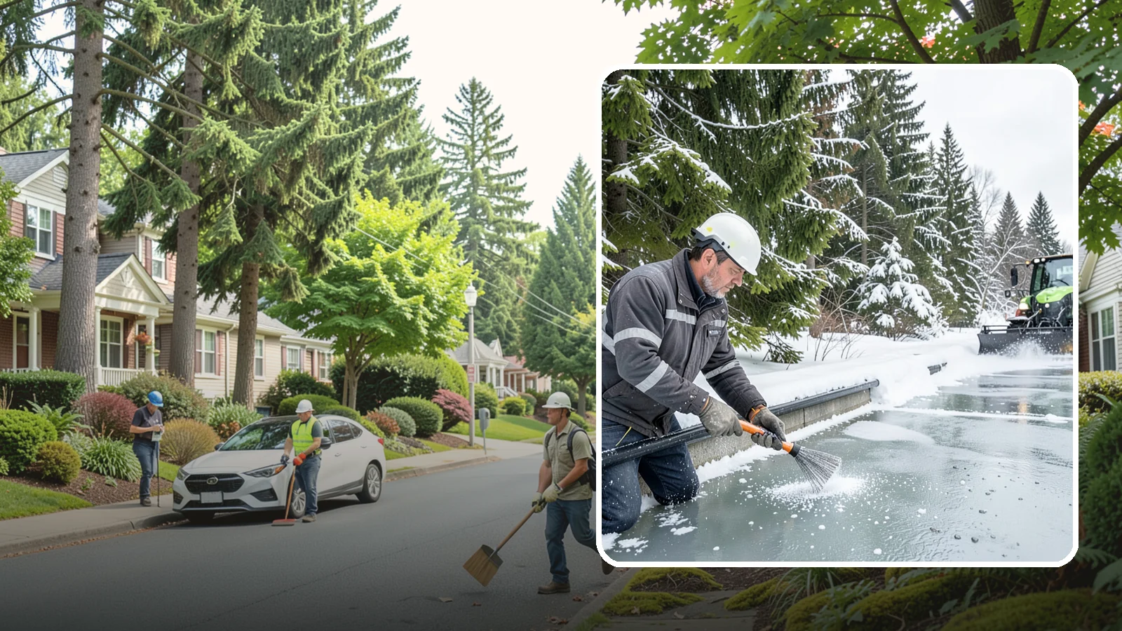 Gutter Heat Cable Installation in Beaux Arts Village, King County, WA - We install heat cable in gutters and downspouts to keep meltwater flowing through freezing weather.