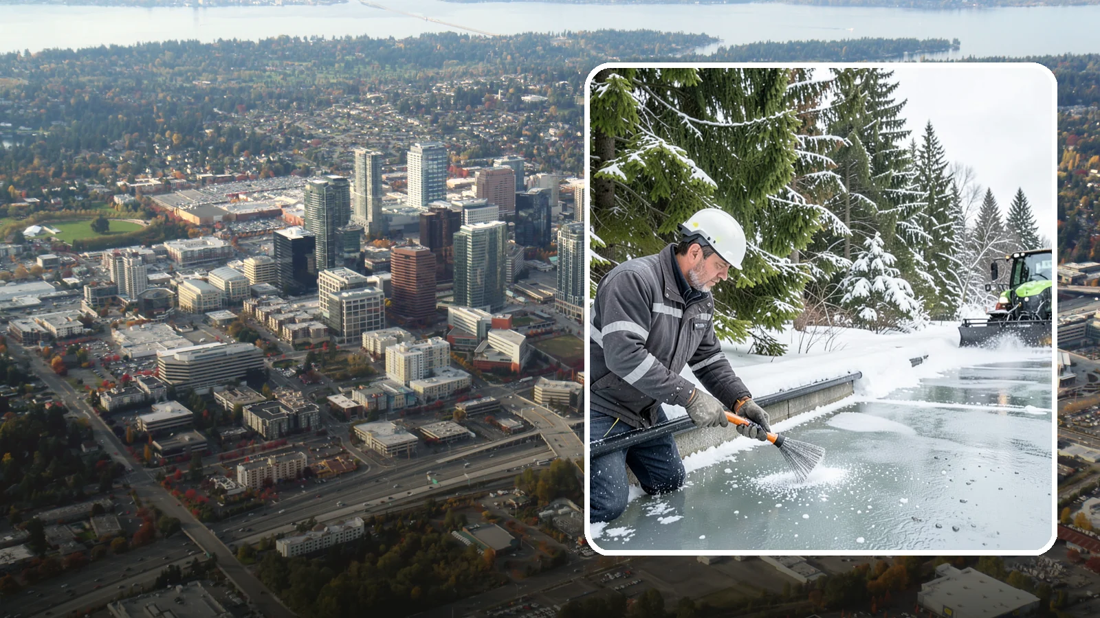 Gutter Heat Cable Installation in Bellevue, King County, WA - We install heat cable in gutters and downspouts to keep meltwater flowing through freezing weather.