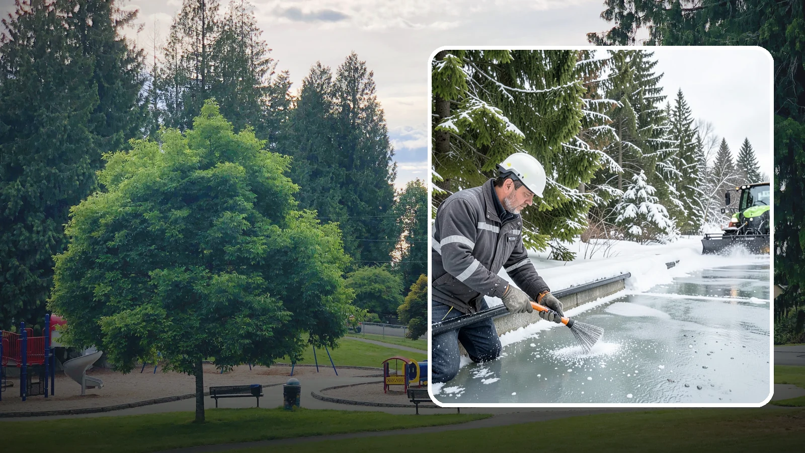Gutter Heat Cable Installation in Bonney Lake, Pierce County, WA - We install heat cable in gutters and downspouts to keep meltwater flowing through freezing weather.