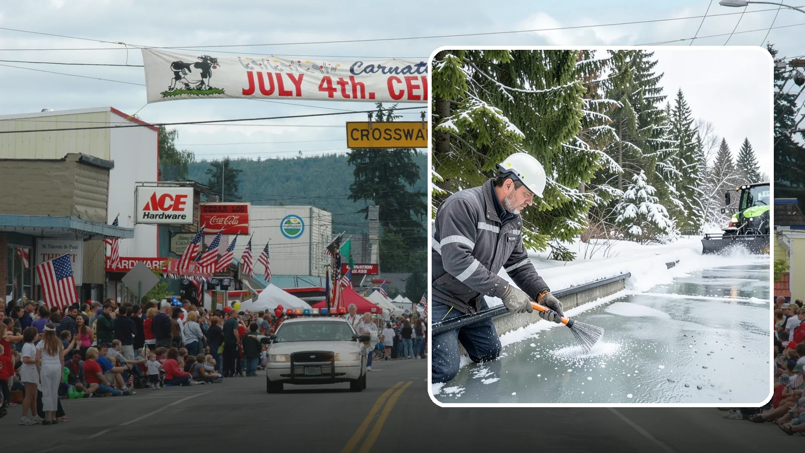 Gutter Heat Cable Installation in Carnation, King County, WA - We install heat cable in gutters and downspouts to keep meltwater flowing through freezing weather.