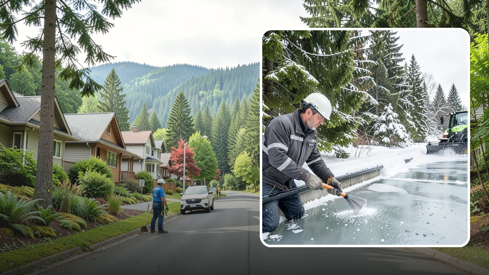 Gutter Heat Cable Installation in Darrington, Snohomish County, WA - We install heat cable in gutters and downspouts to keep meltwater flowing through freezing weather.
