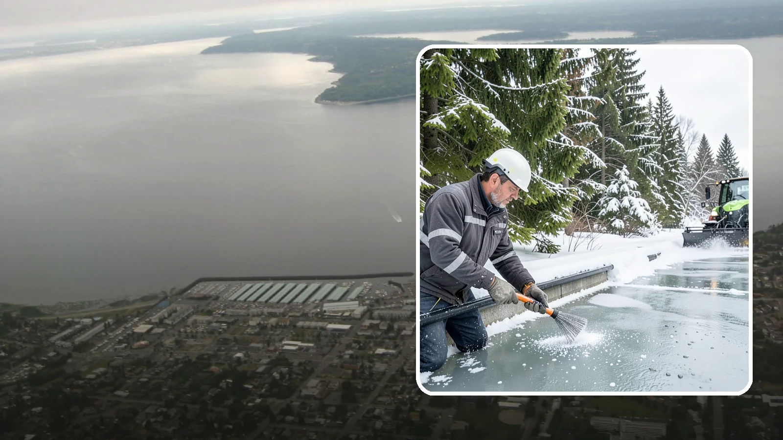 Gutter Heat Cable Installation in Des Moines, King County, WA - We install heat cable in gutters and downspouts to keep meltwater flowing through freezing weather.