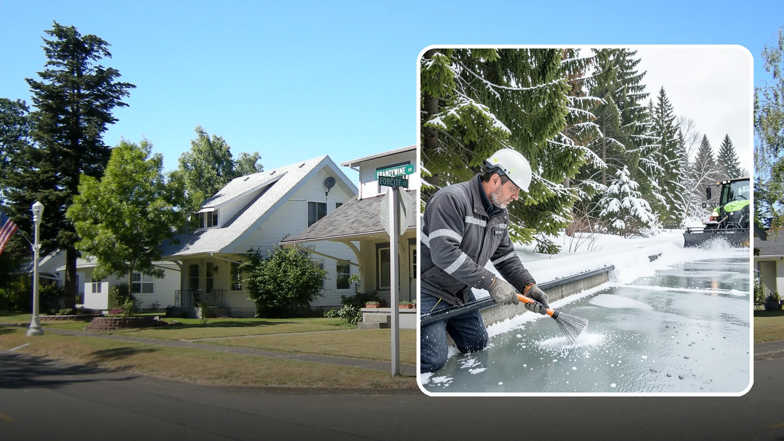 Gutter Heat Cable Installation in DuPont, Pierce County, WA - We install heat cable in gutters and downspouts to keep meltwater flowing through freezing weather.