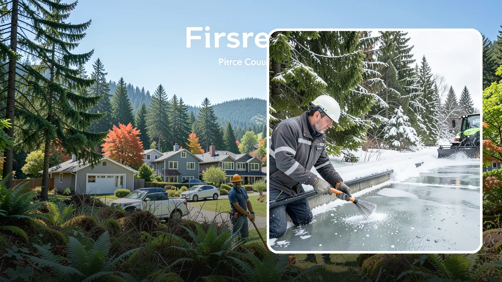 Gutter Heat Cable Installation in Fircrest, Pierce County, WA - We install heat cable in gutters and downspouts to keep meltwater flowing through freezing weather.