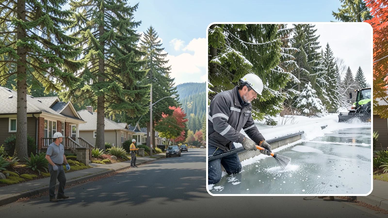 Gutter Heat Cable Installation in Hunts Point, King County, WA - We install heat cable in gutters and downspouts to keep meltwater flowing through freezing weather.