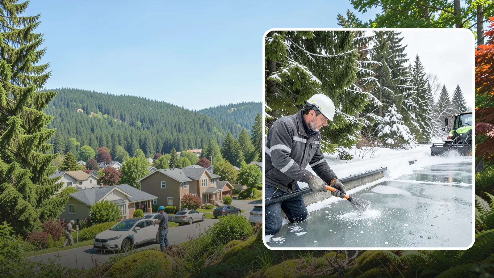 Gutter Heat Cable Installation in Index, Snohomish County, WA - We install heat cable in gutters and downspouts to keep meltwater flowing through freezing weather.