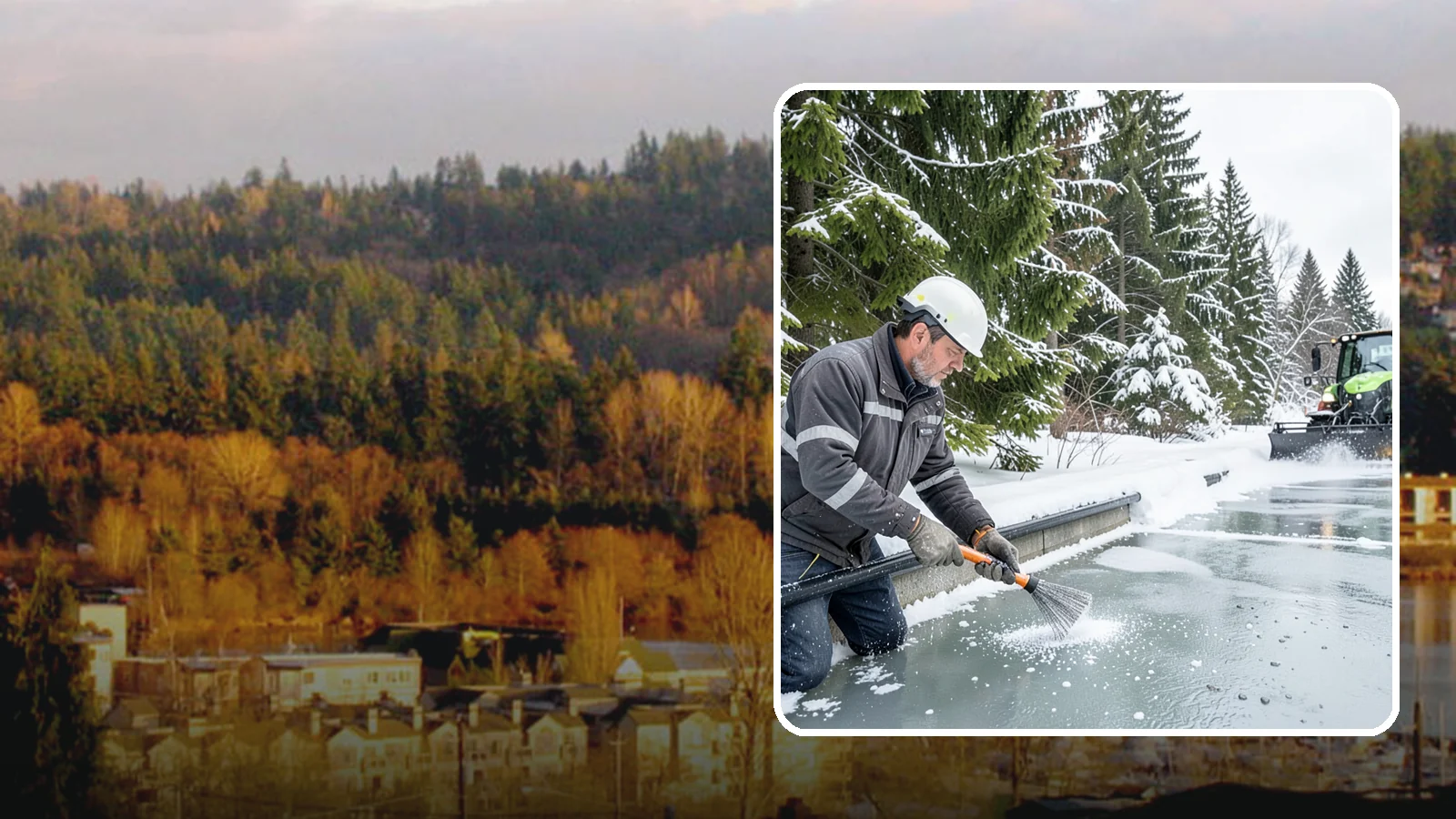 Gutter Heat Cable Installation in Kenmore, King County, WA - We install heat cable in gutters and downspouts to keep meltwater flowing through freezing weather.