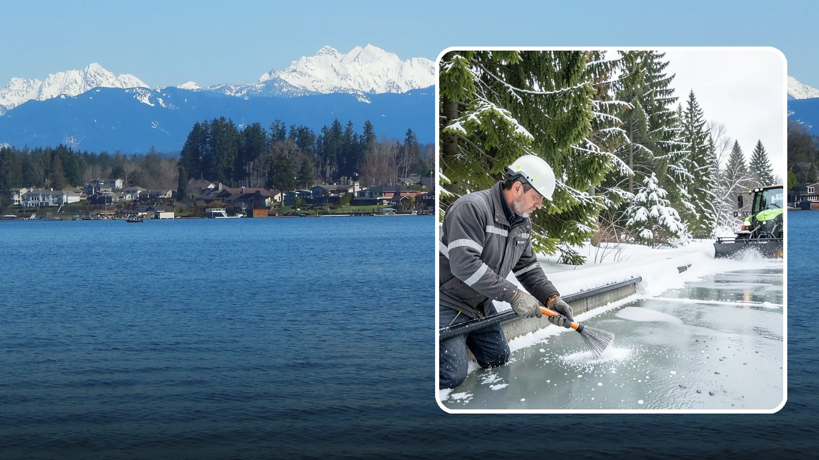 Gutter Heat Cable Installation in Lake Stevens, Snohomish County, WA - We install heat cable in gutters and downspouts to keep meltwater flowing through freezing weather.