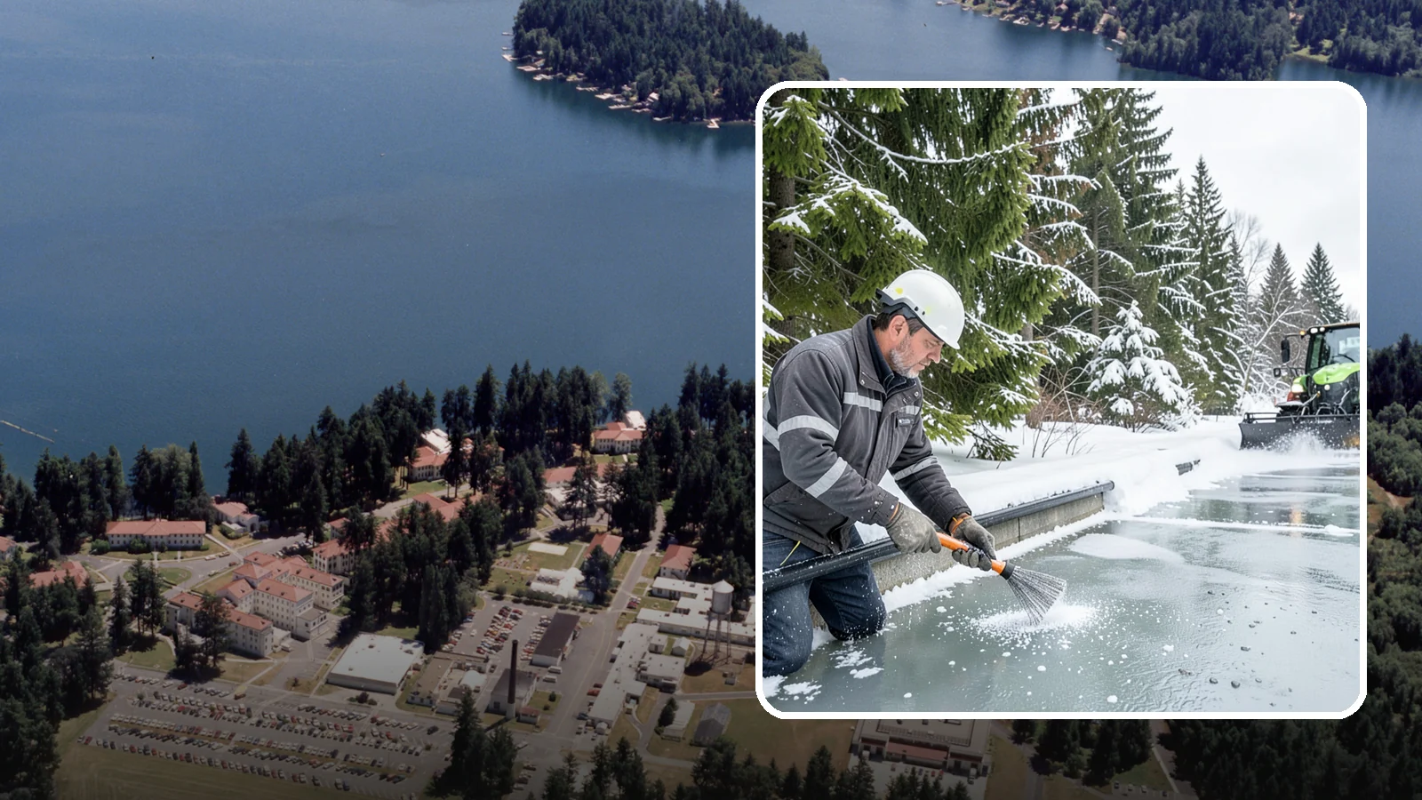 Gutter Heat Cable Installation in Lakewood, Pierce County, WA - We install heat cable in gutters and downspouts to keep meltwater flowing through freezing weather.